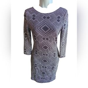 Altar'd State Black Silver Sparkle Shimmer Scoop Bodycon Dress Size S